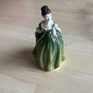 Royal Doulton Green and White Ceramic Figurine - Fleur